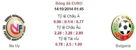 Na Uy vs Bulgaria: 01h45, ngày 14/10