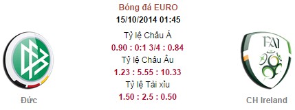 Đức vs CH Ireland: 01h45, ngày 15/10