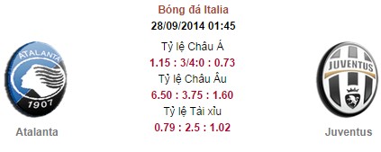 Atalanta vs Juventus: 01h45, ngày 28/09