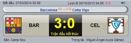 Barcelona	3-0	Celta Vigo